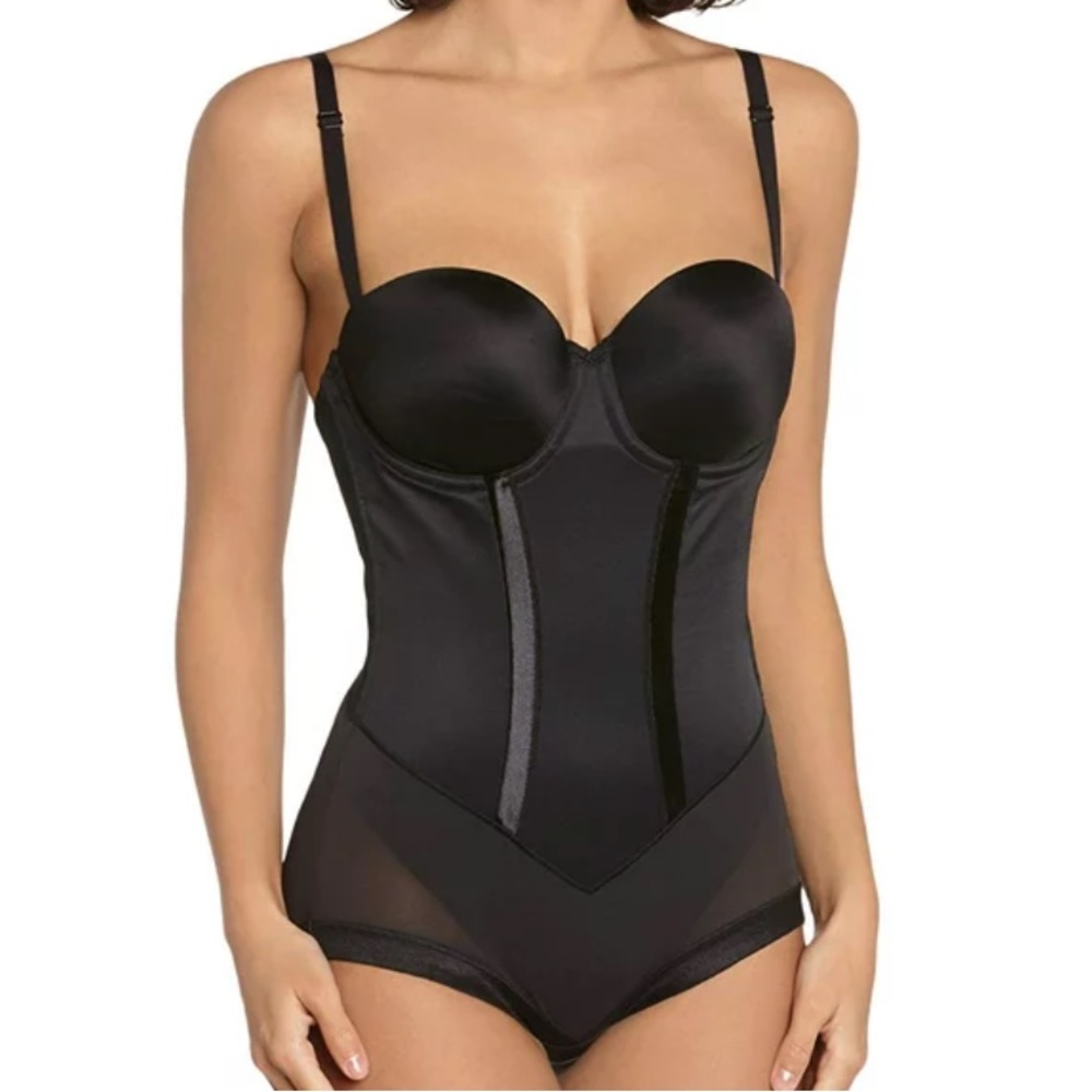 MAIDENFORM black padded push up body shaper briefer style 1256 size 40DD NWT